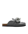 Jw Anderson Chain Loafer Leather Mules In Black