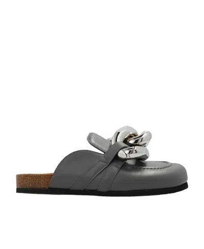 JW ANDERSON CHAIN-DETAIL LEATHER LOAFERS
