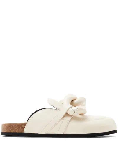 Jw Anderson Chain-detail Leather Mules In 中性色