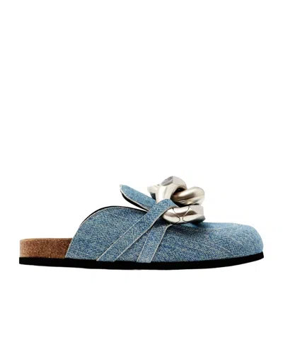 Jw Anderson Chain Detail Muller Shoes In Blue