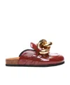 Jw Anderson Glossy Leather Mules In Brown
