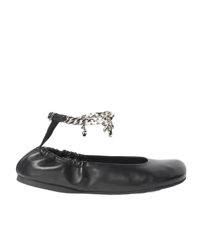 Jw Anderson Chain Details Ballet Shoes In Black