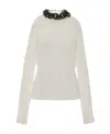 Jw Anderson Chain-embellished Cold-shoulder Top In White