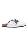 Jw Anderson Chain Embellished Slip-on Mules In White