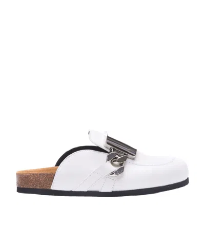 Jw Anderson Chain Embellished Slip-on Mules In White