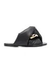 Jw Anderson Twist Chain Flat Slide Sandals In Black