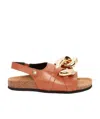 Jw Anderson Woman Sandals Tan Size 8 Calfskin In Brown