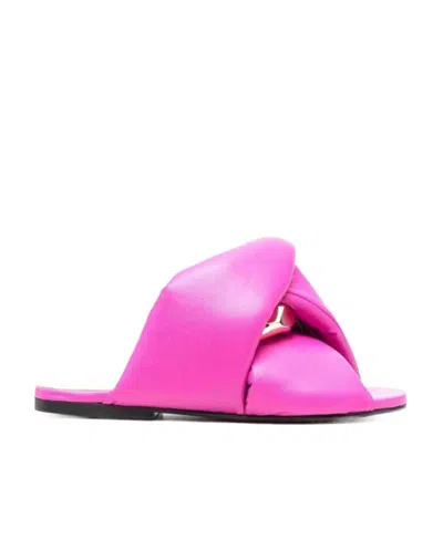Jw Anderson Chain Flat Sandals In Pink