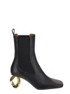 Jw Anderson Woman Ankle Boots Black Size 10 Calfskin In Black