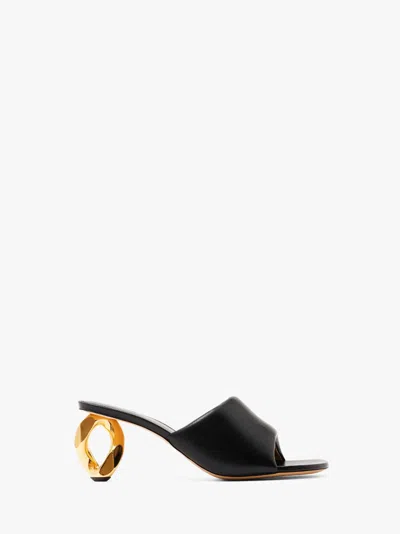JW ANDERSON CHAIN HEEL LEATHER MULES
