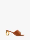 Jw Anderson J. W. Anderson Chain Heel Open Mule Gold Chain In Brown
