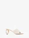 Jw Anderson 80mm Chain-heel Leather Mules In White