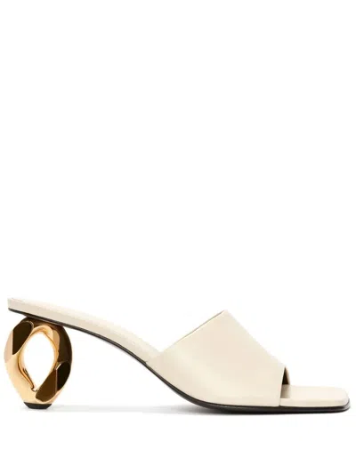 JW ANDERSON CHAIN HEEL LEATHER SANDALS