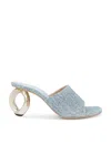Jw Anderson 80mm Chain-heel Leather Mules In Blue