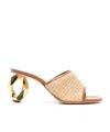Jw Anderson Raffia Chain-heel Mule Sandals In Nude
