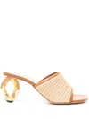 Jw Anderson Raffia Chain-heel Mule Sandals In Brown