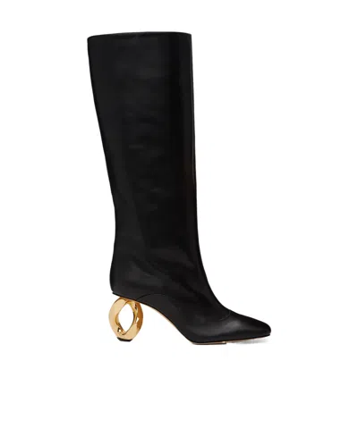 JW ANDERSON CHAIN HEEL SQUARE-TOED BOOTS