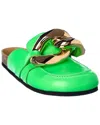 Jw Anderson Chain Leather Mule In Green