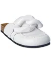 Jw Anderson Tonal Flat Chain Calfskin Leather Loafers In White