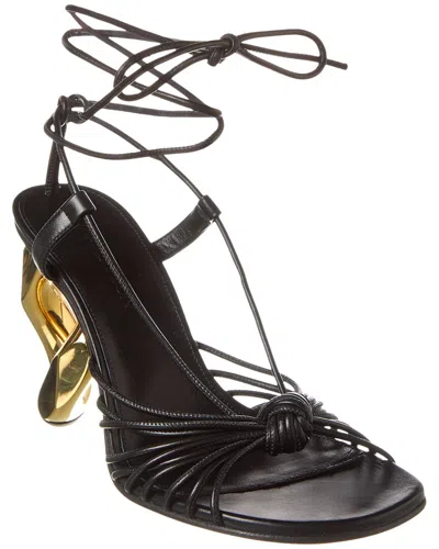 Jw Anderson Chain Leather Sandal In Black