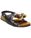 Jw Anderson Chain Leather Sandal In Black