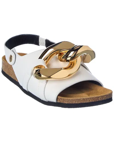 Jw Anderson Chain Leather Sandal In White