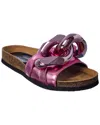 Jw Anderson Chain Leather Slide In Purple