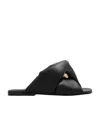Jw Anderson Twist Chain Flat Slide Sandals In Black