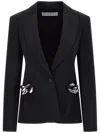 Jw Anderson Chain Link Peak Lapel Single-breasted Blazer In Black