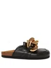 Jw Anderson J. W. Anderson Chain Loafers With Prominent Silver Chain Detail In Black