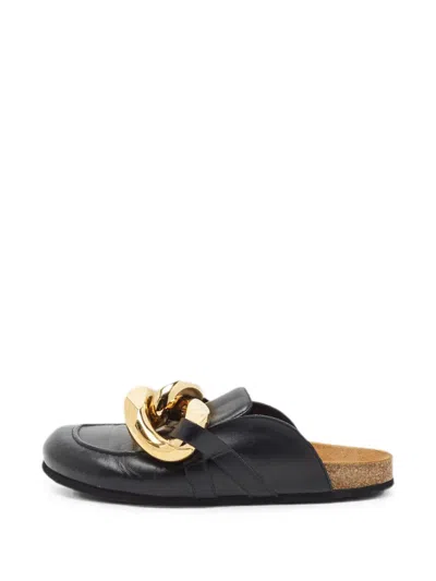 Pre-owned Jw Anderson Chain Link Mules In Black