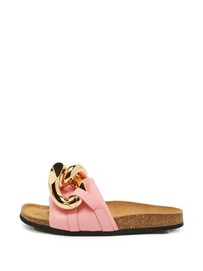 Pre-owned Jw Anderson Chain Link Slides In Pink