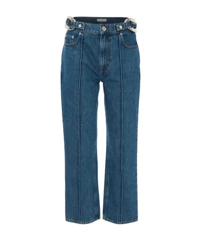 Jw Anderson Chain-link Slim Fit Jeans In Blue