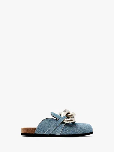 Jw Anderson Chain-embellished Loafer Mules In Blue