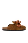 Jw Anderson Suede Chain Loafer Mules In Tan