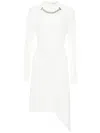 Jw Anderson Women's Neck Chain Long Sleeve Dress In White