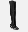 Jw Anderson Chain Over-the-knee Leather Boots In Black