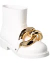 Jw Anderson Chain-embellished Rubber Ankle Boots In White