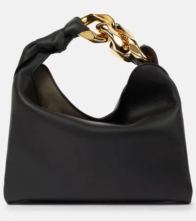 Jw Anderson Chain Small Leather Shoulder Bag In Black