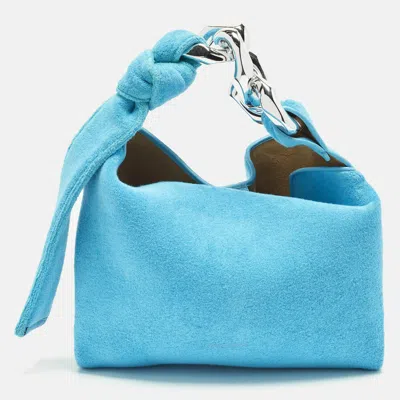 Pre-owned Jw Anderson Chain Small Light Blue Terry Cloth Hobo