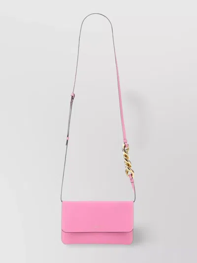Jw Anderson Logo Printed Foldover Top Shoulder Bag In Pink