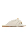 Jw Anderson White Chain Twist Leather Sandals In Nude