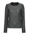 Jw Anderson Check-pattern Crew-neck Top In Black