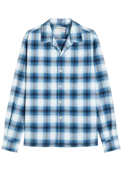 Jw Anderson Checked Cotton Shirt In Blue