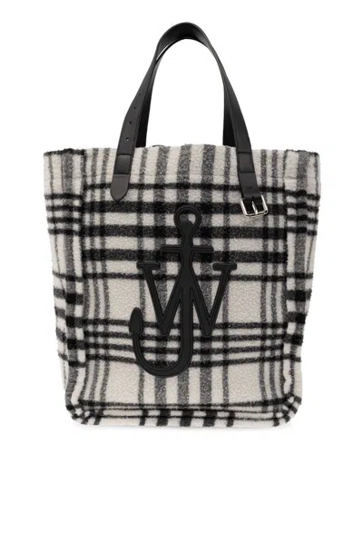 Jw Anderson Checkered Logo Patch Tote Bag In Multi
