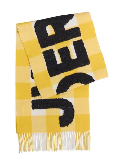 Jw Anderson Check-pattern Scarf In Transparent