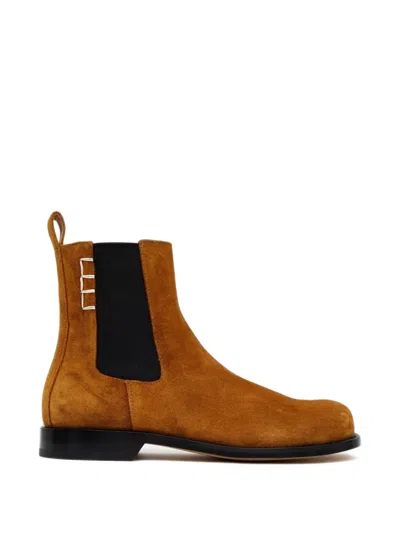 Jw Anderson Camel Suede Mini Ankle Boots In Brown