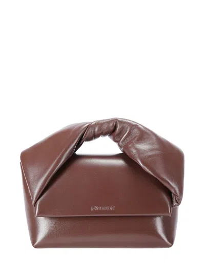 Jw Anderson Chocolate Nappa Leather Medium Twister Handbag In Brown