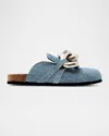 Jw Anderson Chunky Chain Denim Loafer Mules In Blue