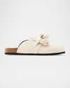 Jw Anderson Chunky Chain Leather Loafer Mules In Off White